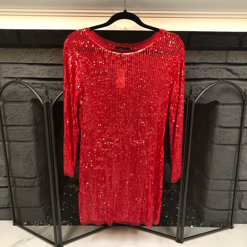 Arden B. Sequin Sheer Short Dress